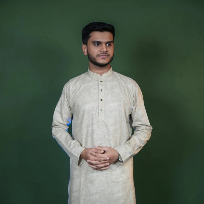 Elegant Crumple Texture Panjabi